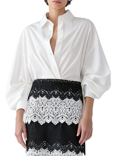 Carolina Herrera Women's Inverted Back Pleat Cotton Shirt