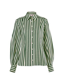 Carolina Herrera Women's Isabella Striped Cotton-Blend Shirt