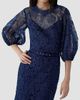 Carolina Herrera Women's Lace Balloon-Sleeve Belted Midi Pencil Dress - 4