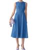 Carolina Herrera Women's Polka-Dot Denim Zip-Front Midi-Dress - 2