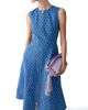 Carolina Herrera Women's Polka-Dot Denim Zip-Front Midi-Dress - 4