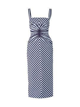 Carolina Herrera Women's Striped Slim-Strap Pencil Midi-Dress