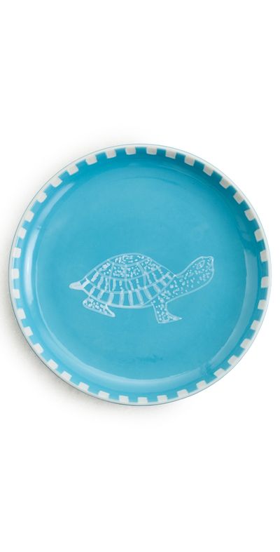 Carolina K Carolina K Handpainted Turtle Appetizer Plate Blue One