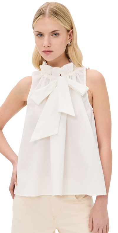 CAROLINE CONSTAS CAROLINE CONSTAS Addy Sleeveless Tie Blouse White