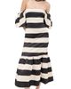CAROLINE CONSTAS CAROLINE CONSTAS Angela Gown Black Ivory Stripe - 1