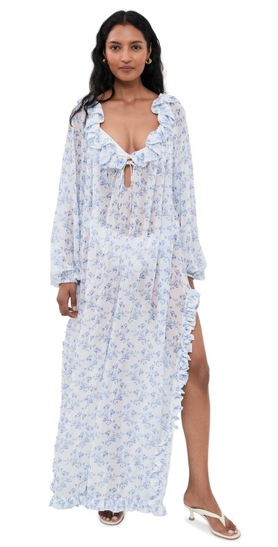 CAROLINE CONSTAS CAROLINE CONSTAS Cosima Cover Up Dress Blue White