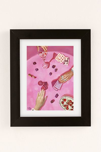 Caroline Ellis Caroline Ellis Art Ladies Game Night 3 Art Print in Black Matte Frame at Urban Outfitters