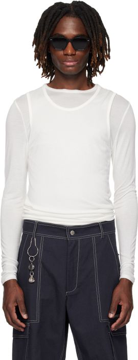 CARRER CARRER White Doria Double Layer T-shirt Set