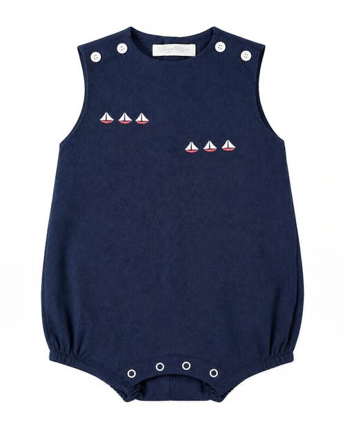 Carriage Boutique Carriage Boutique Boys Navy Sailboats Embrodiered Bubble 6m-baby 