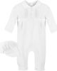 Carriage Boutique Carriage Boutique Cross Embroidered Christening Romper & Newsboy Cap Set - 1