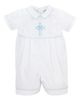 Carriage Boutique Carriage Boutique Embroidered Christening Romper & Bonnet Set - 2