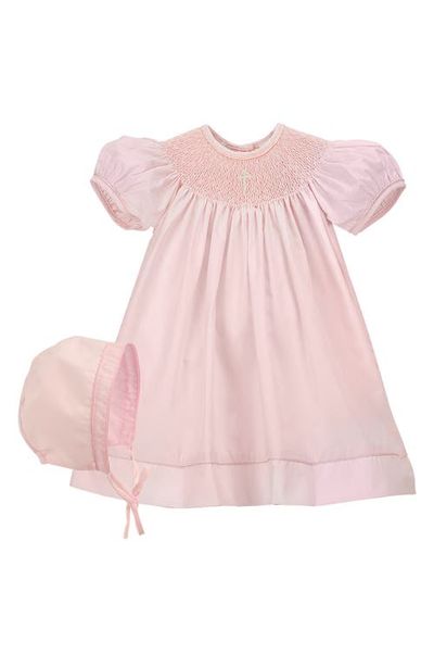 Carriage Boutique Carriage Boutique Imitation Pearl Cross Christening Gown & Bonnet Set