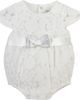 Carriage Boutique Carriage Boutique Lace Christening Bubble Bodysuit with Satin Bow - 1