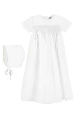 Carriage Boutique Carriage Boutique Smocked Christening Gown & Bonnet Set
