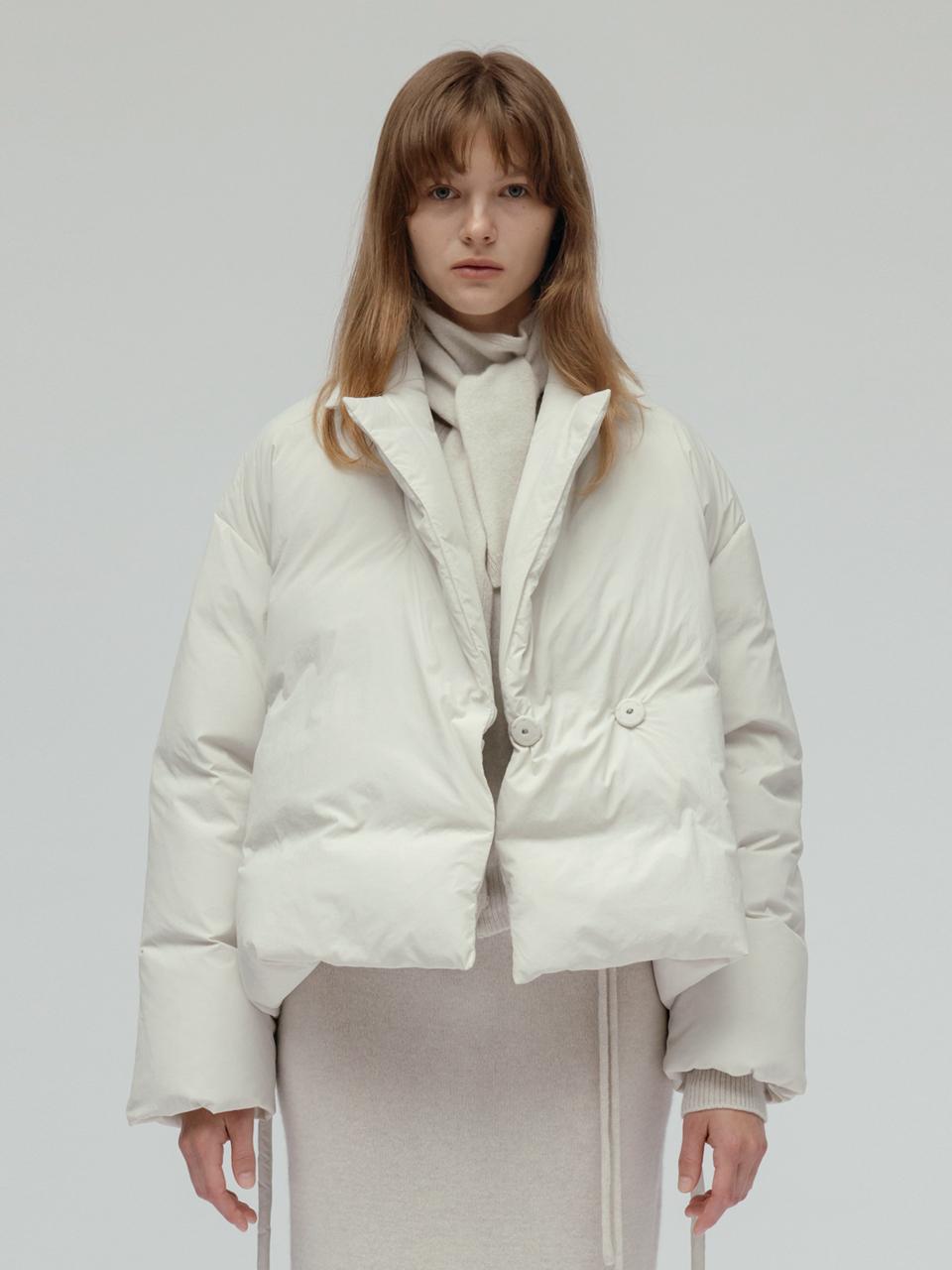 Carriere Down Double Breasted Muffler Jacket [Beige]