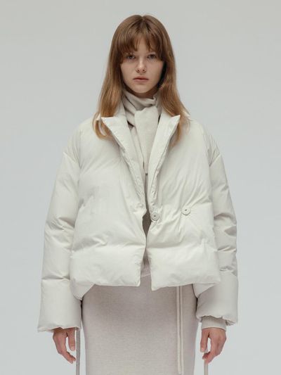 Carriere Down Double Breasted Muffler Jacket [Beige]