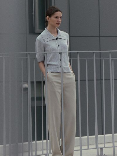 Carriere HIGH WAIST STRAIGHT PANTS - KHAKI BEIGE