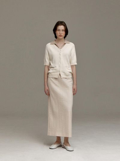 Carriere JAPANESE TEXTURED H LINE LONG SKIRT