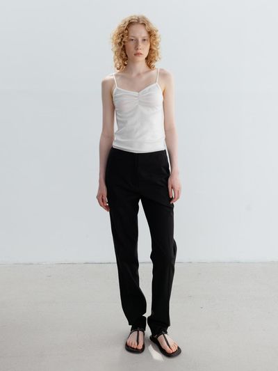 Carriere Linen Cotton Blend Slim Straight Pants