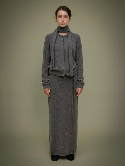 Carriere MERINO WOOL BLEND STRING KNIT SKIRT