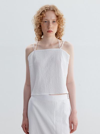 Carriere Seersucker String Tube Top