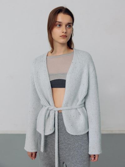 Carriere SOFT WOOL BOLD STRING KNIT CARDIGAN