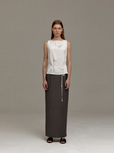 Carriere SUMMER WOOL BLEND LOW - RISE LONG SKIRT