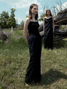 Carriere TEXTURED STRAIGHT BANDING PANTS