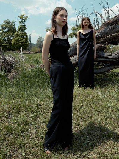 Carriere TEXTURED STRAIGHT BANDING PANTS