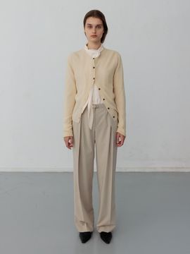 Carriere WOOL BLEND BELTED ONE TUCK PANTS