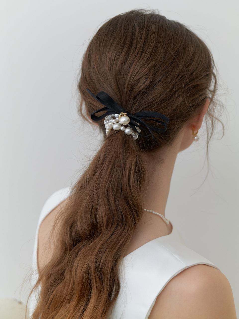 CARRY BARRETTE Carry Bralette 2-line Pearl Ribbon Scrunchie