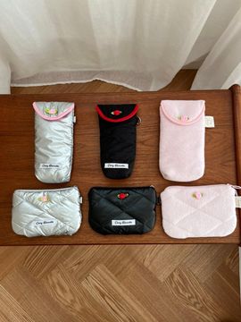CARRY BARRETTE Terry Fabric Water-resistant Mini Key Chain Pouch
