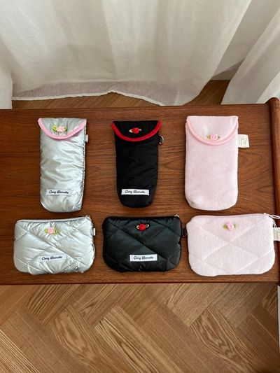 CARRY BARRETTE Terry Fabric Water-resistant Mini Key Chain Pouch