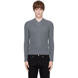 Carter Young Carter Young Gray Wool Lounger V-Neck Sweater