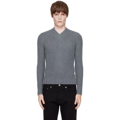Carter Young Carter Young Gray Wool Lounger V-Neck Sweater
