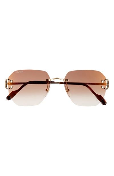 Cartier Cartier 58mm Gradient Rectangular Sunglasses