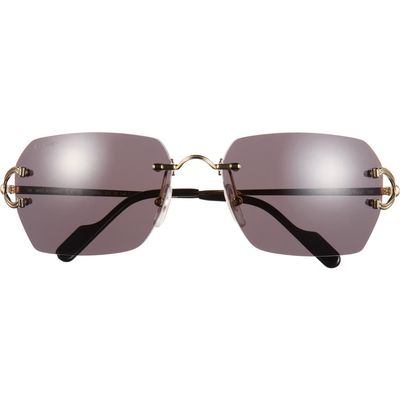Cartier Cartier 59mm Frameless Rectangular Sunglasses
