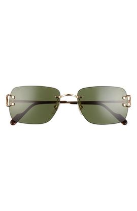 Cartier Cartier 59mm Rimless Rectangular Sunglasses