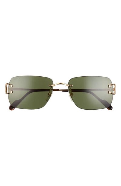 Cartier Cartier 59mm Rimless Rectangular Sunglasses
