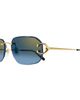 Cartier Cartier Decor 24 Carat Gold Plated Rimless Rectangular Sunglasses, 58mm - 3