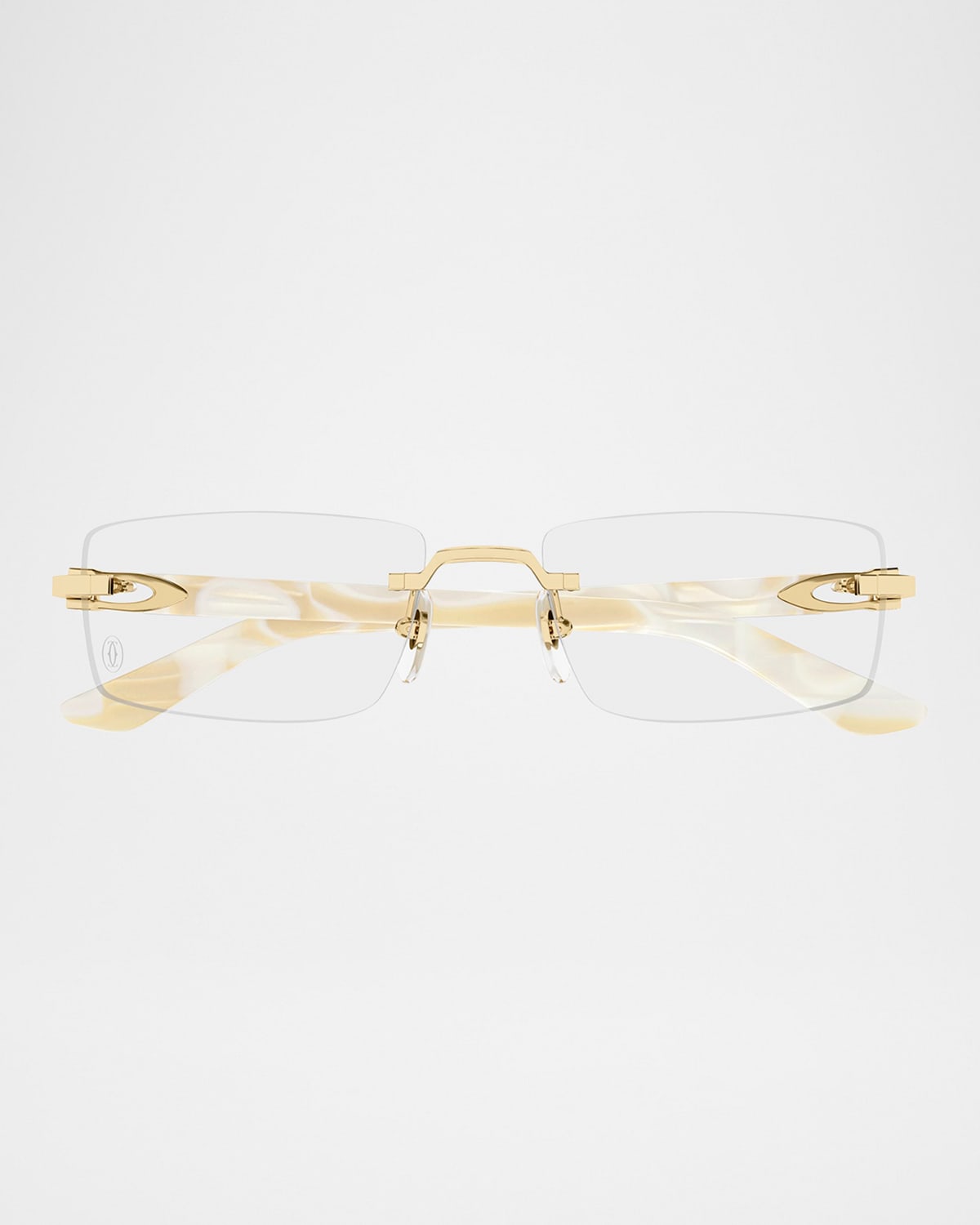 Cartier Rimless Rectangle Cartier - Men's Decor C Rimless Rectangle Metal Optical Glasses