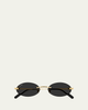 Cartier Men's Premiere de Cartier Rimless Oval Metal Sunglasses - 1