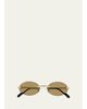 Cartier Première de Cartier 53MM 24K-Gold-Plated Rimless Oval Sunglasses - 1