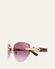 Cartier Signature C de Cartier 56mm Geometric Sunglasses - 3