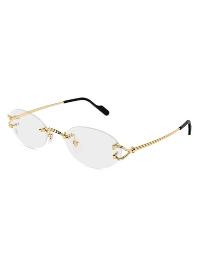 Cartier Women's C Décor 52MM 24K-Gold-Plated Oval Optical Glasses