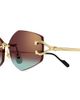 Cartier Women's C Décor 56MM 24K-Gold-Plated Geometric Sunglasses - 3