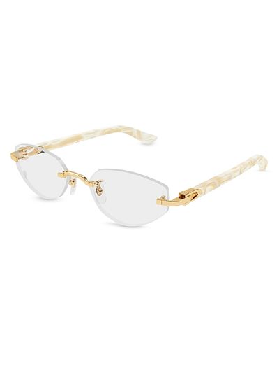 Cartier Women's C Decor 55MM Rimless Cat-Eye Eyeglasses