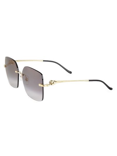 Cartier Women's Panthère Classic 24-Carat Gold 60MM Square Sunglasses