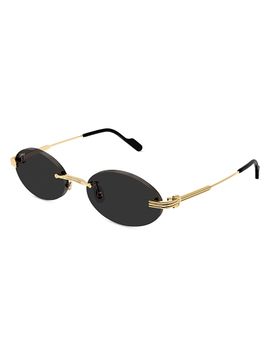 Cartier Women's Première de Cartier 53MM 24K-Gold-Plated Rimless Oval Sunglasses