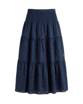 Cartolina Cartolina Kylie Smocked Jacquard Midi Skirt
